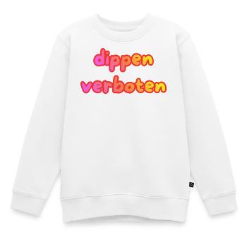 dippen verboten - Kinder Premium Organic Sweatshirt - Weiß - Vorne - AI Model Kid Male (0cm)