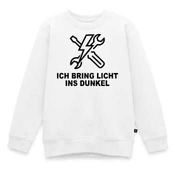 Ich bring Licht ins Dunkel – Elektriker Shirt - Kinder Premium Organic Sweatshirt - Weiß - Vorne - AI Model Kid Male (0cm)