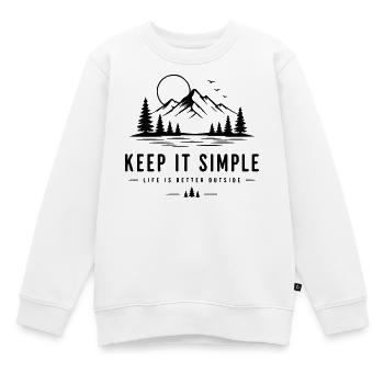 Faites simple - Sweat Premium enfant bio - blanc - Devant - AI Model Kid Male (0cm)