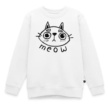 Miaou de chat - Sweat Premium enfant bio - blanc - Devant - AI Model Kid Male (0cm)