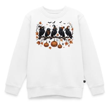 Halloween Raben Herbst Kürbis - Kinder Premium Organic Sweatshirt - Weiß - Vorne - AI Model Kid Male (0cm)