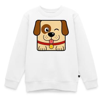Hund - Kinder Premium Organic Sweatshirt - Weiß - Vorne - AI Model Kid Male (0cm)