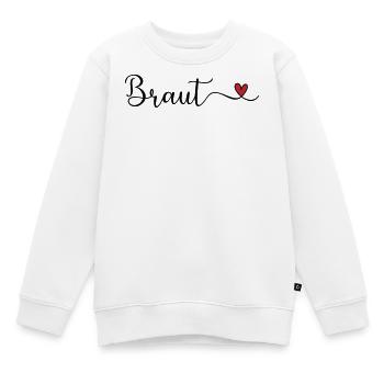 Braut Tyüpgraphie mit Herz - Kinder Premium Organic Sweatshirt - Weiß - Vorne - AI Model Kid Male (0cm)