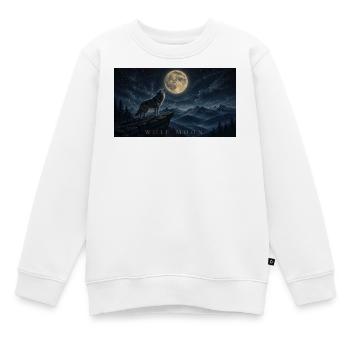 Hurlements de loup au clair de lune sur les pics - Sweat Premium enfant bio - blanc - Devant - AI Model Kid Male (0cm)