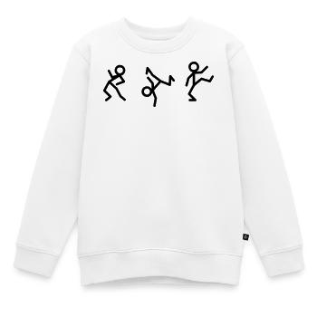 Tanzende Strichmännchen - Kinder Premium Organic Sweatshirt - Weiß - Vorne - AI Model Kid Male (0cm)