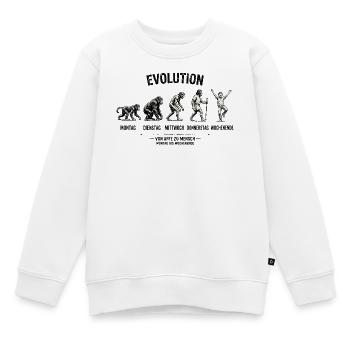 EVOLUTION  Von Affe zu Mensch  Montag - Wochenende - Kinder Premium Organic Sweatshirt - Weiß - Vorne - AI Model Kid Male (0cm)