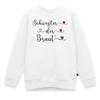 Schwester der Braut niedliches Design mit Herz - Kinder Premium Organic Sweatshirt - Weiß - Vorne - AI Model Kid Male (0cm)