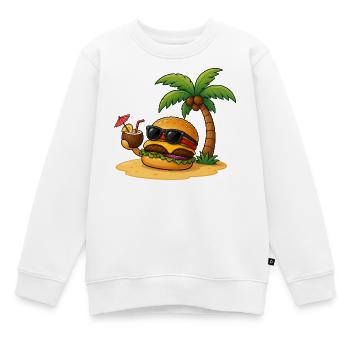 Manger des burgers Paradis de la restauration rapide en été - Sweat Premium enfant bio - blanc - Devant - AI Model Kid Male (0cm)