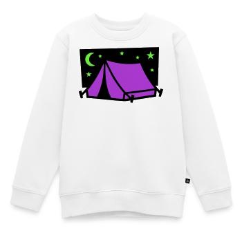 Graphique étoile de tente de camping - Sweat Premium enfant bio - blanc - Devant - AI Model Kid Male (0cm)