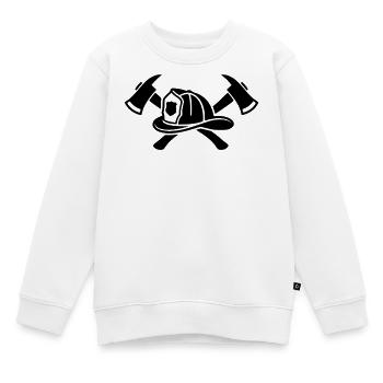 Logo du casque de pompier Aexte - Sweat Premium enfant bio - blanc - Devant - AI Model Kid Male (0cm)
