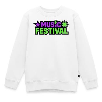 Graphique de lettrage pour festivals de musique - Sweat Premium enfant bio - blanc - Devant - AI Model Kid Male (0cm)
