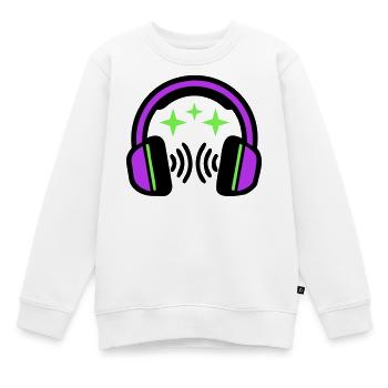Kopfhoerer Sterne Icon - Kinder Premium Organic Sweatshirt - Weiß - Vorne - AI Model Kid Male (0cm)