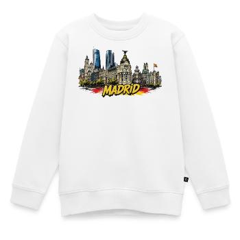 Silhouette graffiti de Madrid - Sweat Premium enfant bio - blanc - Devant - AI Model Kid Male (0cm)