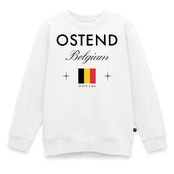 Ostende Belgien Koordinaten Reise Souvenir - Kinder Premium Organic Sweatshirt - Weiß - Vorne - AI Model Kid Male (0cm)