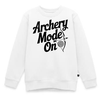 Bogenschießmodus An - Kinder Premium Organic Sweatshirt - Weiß - Vorne - AI Model Kid Male (0cm)