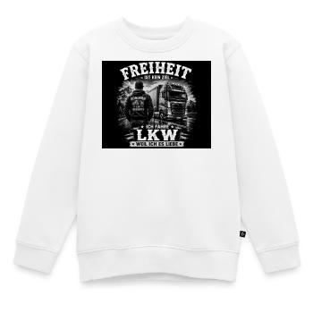 Freiheit auf Rädern: LKW-Liebe - Kinder Premium Organic Sweatshirt - Weiß - Vorne - AI Model Kid Male (0cm)