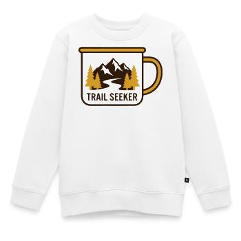 Berge Tasse Wander Logo - Kinder Premium Organic Sweatshirt - Weiß - Vorne - AI Model Kid Male (0cm)