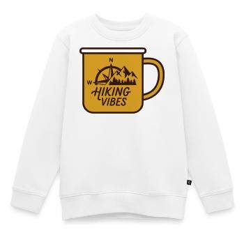 Wanderlust Tasse Kompass Logo - Kinder Premium Organic Sweatshirt - Weiß - Vorne - AI Model Kid Male (0cm)