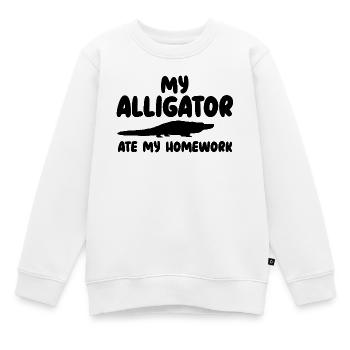 Alligator Silhouette Reptil - Kinder Premium Organic Sweatshirt - Weiß - Vorne - AI Model Kid Male (0cm)