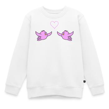 birds_in_love - Sweat Premium enfant bio - blanc - Devant - AI Model Kid Male (0cm)