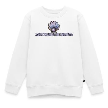 Meerjungfrau im Herzen Muschel-Emblem - Kinder Premium Organic Sweatshirt - Weiß - Vorne - AI Model Kid Male (0cm)