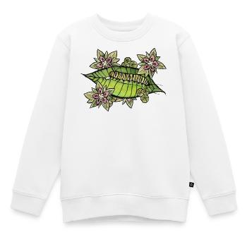 Leaf Bloom Caterpillar Garden - Kids Premium Organic Sweatshirt - white - Front - AI Model Kid Male (0cm)