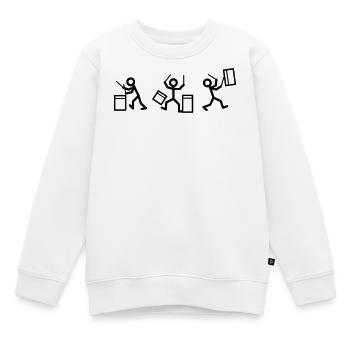 Three drummers - Kids Premium Organic Sweatshirt - white - Front - AI Model Kid Male (0cm)