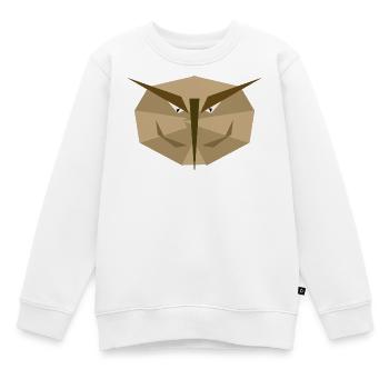  Eulenmaske in Erdtönen - Kinder Premium Organic Sweatshirt - Weiß - Vorne - AI Model Kid Male (0cm)