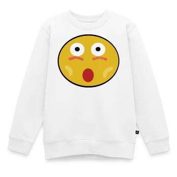 Überraschungs Gesicht - Kinder Premium Organic Sweatshirt - Weiß - Vorne - AI Model Kid Male (0cm)