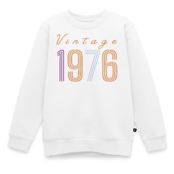 "Vintage 1976" Retro-Geburtstagsdesign - Kinder Premium Organic Sweatshirt - Weiß - Vorne - AI Model Kid Male (0cm)