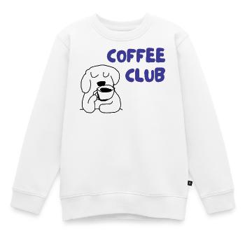 Kaffee Club Hund Illustration - Kinder Premium Organic Sweatshirt - Weiß - Vorne - AI Model Kid Male (0cm)