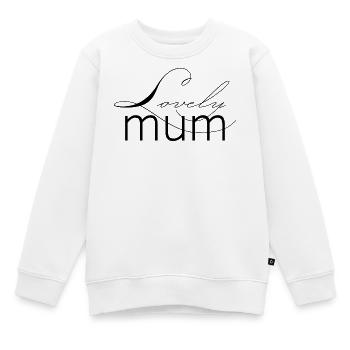 Schriftzug Lovely Mum für die liebevolle Mutter - Kinder Premium Organic Sweatshirt - Weiß - Vorne - AI Model Kid Male (0cm)