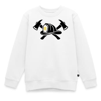 Feuerwehrhelm Aexte Grafik - Kinder Premium Organic Sweatshirt - Weiß - Vorne - AI Model Kid Male (0cm)
