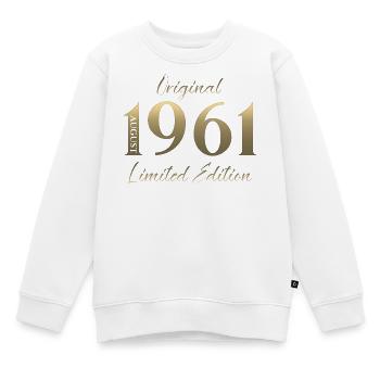 65. Geburtstag Geschenk Original August 1961 - Kinder Premium Organic Sweatshirt - Weiß - Vorne - AI Model Kid Male (0cm)