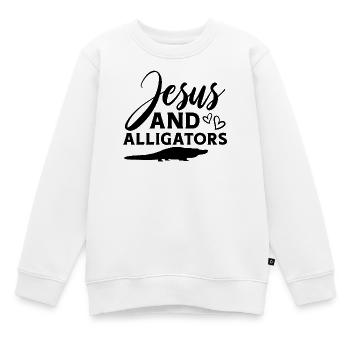Jesus Alligatoren - Kinder Premium Organic Sweatshirt - Weiß - Vorne - AI Model Kid Male (0cm)