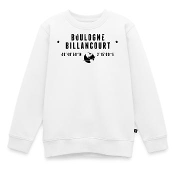 Boulogne Billancourt GPS-Koordinaten Globus - Kinder Premium Organic Sweatshirt - Weiß - Vorne - AI Model Kid Male (0cm)