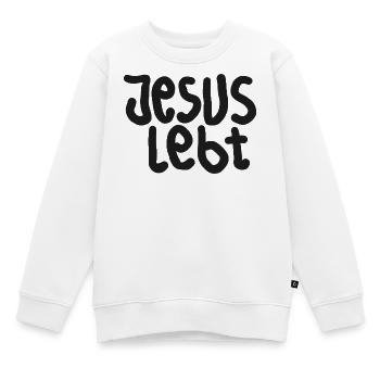 Jesus Left Typografie - Kinder Premium Organic Sweatshirt - Weiß - Vorne - AI Model Kid Male (0cm)