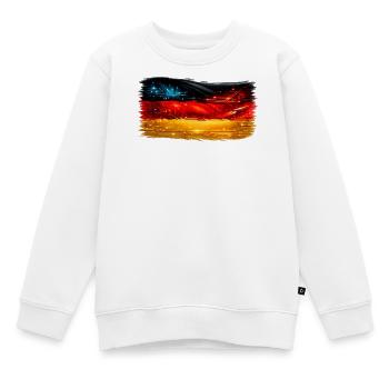 Tech-Circuit Neon Nebel Deutschland flagge - Kinder Premium Organic Sweatshirt - Weiß - Vorne - AI Model Kid Male (0cm)