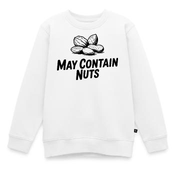Kann Nüsse enthalten - Kinder Premium Organic Sweatshirt - Weiß - Vorne - AI Model Kid Male (0cm)