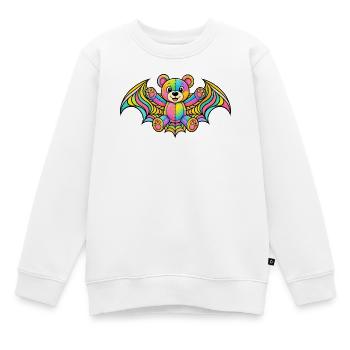 Regenbogenbär mit Flügeln - Kinder Premium Organic Sweatshirt - Weiß - Vorne - AI Model Kid Male (0cm)