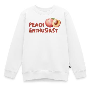 Pfirsich Enthusiast Design - Kinder Premium Organic Sweatshirt - Weiß - Vorne - AI Model Kid Male (0cm)