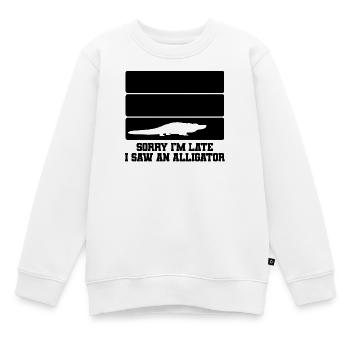 Alligator Silhouette Humor - Kinder Premium Organic Sweatshirt - Weiß - Vorne - AI Model Kid Male (0cm)