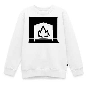 Kamin Feuer Geschenk - Kinder Premium Organic Sweatshirt - Weiß - Vorne - AI Model Kid Male (0cm)