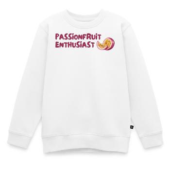 Passionsfrucht Enthusiast - Kinder Premium Organic Sweatshirt - Weiß - Vorne - AI Model Kid Male (0cm)
