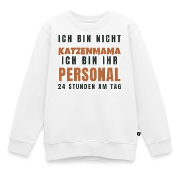 Katzenmama Ich bin ihr Personal - Lustig Katze - Kinder Premium Organic Sweatshirt - Weiß - Vorne - AI Model Kid Male (0cm)