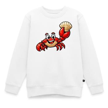 Krebs mit Muschel - Kinder Premium Organic Sweatshirt - Weiß - Vorne - AI Model Kid Male (0cm)