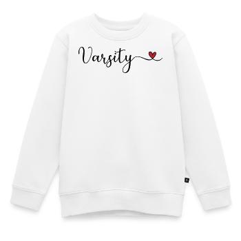 Varsity Heart Design - Kinder Premium Organic Sweatshirt - Weiß - Vorne - AI Model Kid Male (0cm)