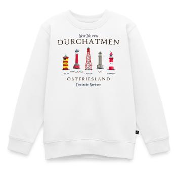 Ostfriesland, handgezeichnete Leuchttürme - Kinder Premium Organic Sweatshirt - Weiß - Vorne - AI Model Kid Male (0cm)