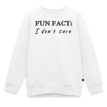 Fun fact: I don't care - lustige Geschenkidee egal - Kinder Premium Organic Sweatshirt - Weiß - Vorne - AI Model Kid Male (0cm)