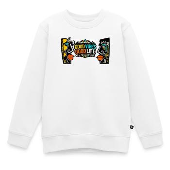 Good Zeiten Good Life Kunst Print - Kinder Premium Organic Sweatshirt - Weiß - Vorne - AI Model Kid Male (0cm)